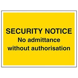 VSafety Lot de 3 panneaux "No Admittance Without Authorisation", 400mm x 300mm, 3