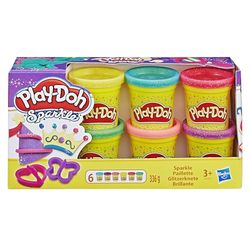 Play-Doh A5417EU9 Sparkle Compound Collection Lekset, Flerfärgad, 6 st