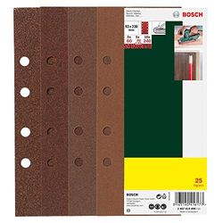 Bosch 2607019499 Bosch 2607019499 - pacote de 25 lixas para lixadeiras orbitais (93 x 230 mm, 8 perfurações, grão), GR 60, 80, 120, 240