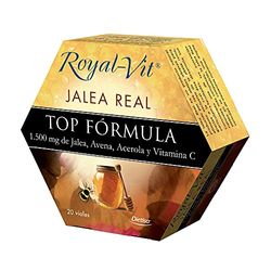 Dielisa Royal Vit, Geleia Real Top Fórmula, complemento alimentar com 1500 mg de geleia real, aveia, açoola e vitamina C, ingredientes que proporcionam energia e reduzem a fadiga. 20 frascos