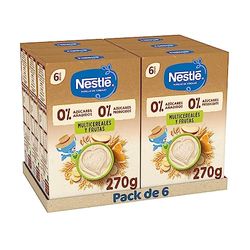 Nestlé 0% 0% Papilla de Cereales Multicereales con Frutas, a partir de los 6 meses, 6 x 270 g