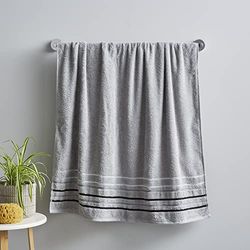 Catherine Lansfield Asciugamano da bagno in cotone Java Stripe 450 gsm morbido e assorbente grigio