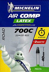 MICHELIN Câmara Latex Road 700 x 22-23c, válvula Presta (fina), 42 mm, unissexo para adulto, preto, 700 x 22/23C (22-622 à 23-622)