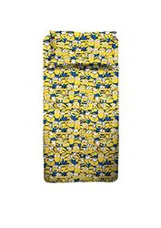 Hermet Minions - Juego de sábanas Individuales para Dormitorio, Cama Individual, sábana encimera, sábana Bajera con Esquinas, Funda de Almohada, 100% algodón, Producto Oficial