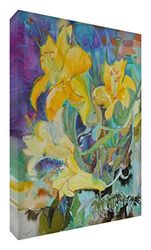Feel Good Art VJ-CASCADINGLILLIES1624-15FR Toile aux Couleurs Vives Abstrait Appartenant de l'Artiste Val Johnson Fleurs de Lys 60 x 40 x 4 cm Grand