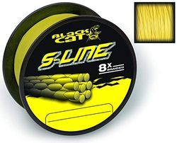 Black Cat S-Line - Hilo de Pescar (diámetro: 0,45 mm, Longitud: 180 m, Peso: 50 kg), Color Amarillo