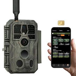 GardePro X50 Fotocamera da Caccia 4G LTE con scheda SIM e App, 64MP 1296P H.265 Vidéo, Fototrappola Infrarossi Invisibili 0,1s Tempo di Attivazione, No-Glow IR LEDs, IP66