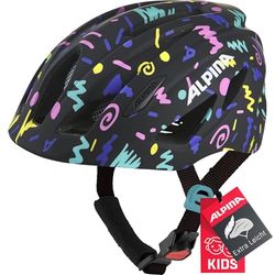 ALPINA PICO, black-confetti gloss, 50-55 cm, robuuste fietshelm voor kinderen, individueel aanpasbaar