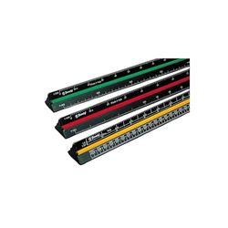 Escalímetro triangular profesional de 30 cm - Aluminio - 6 Escaleras - Negro