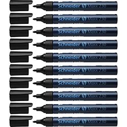 Schneider Maxx 230 Marcadores permanentes, recarregáveis, Cap Off Ink, corpo de alumínio, 1 a 3 mm, cor preta