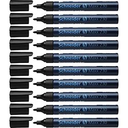 Schneider Maxx 230 Permanent Marker (navulbaar, Cap-Off-Ink, aluminium schacht, 1-3 mm) verpakking van 10 stuks zwart