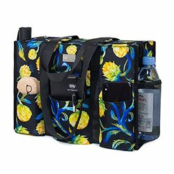 TOPDesign Sac fourre-tout utilitaire résistant à l'eau avec 13 poches, fermeture éclair sur le dessus et soutien inférieur épais, pour femmes qui travaillent, Artichaut, Large, Mignon, décontracté,