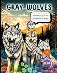 The Amazing Gray Wolf, kids 4-16, wolves coloring book: Educational Coloring Book (Curious Kiddie)