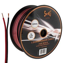 Luidsprekerkabel 2x0,50mm2-100m - rood-zwart - CCA - audiokabel - luidsprekerkabel
