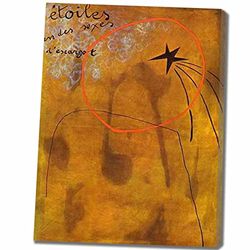 Joan Miro "Stars in Snails!!Canvas Wall Art for Office Slaapkamer Badkamer Decorations Ingelijste Canvas Prints Artwor Foto Keuken Huisdecoratie (75 x 97 cm_30 x 38 inch, Frame)