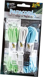 folia 83399 Paracord Set Glow in the dark, 3 koorden van 3 m en 3 sluitingen, ideaal voor het maken van armbanden