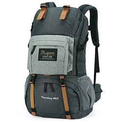 MOUNTAINTOP Wandelrugzak voor dames en heren, 40 liter, trekkingrugzak, backpacker, reisrugzak, outdoor, camping, klimmen, rugzak met regenhoes