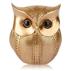 Uggla staty heminredning, retro Buho ugglor figurer för unika heminredning, vardagsrumsdekorationer, guld kontorsdekor, små dekorföremål för hylla, boksjälv-TV-stativdekor, uggla gåvor för