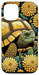 Carcasa para iPhone 15 Caja Tortuga Ilustración Caja Floral Tortugas