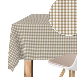 Martina Home TEFLONATED TABLECLOTH MADE Petit Vichy Taupe 180X140 CM