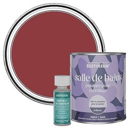 Rust-Oleum Red Water-Resistant Bathroom Tile Paint in Gloss Finish - Empire Red 750ml