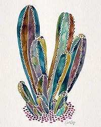 Cat Coquillette"Cactus Cluster, 40 x 50 cm, canvasdruk meerkleurig