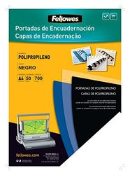 Fellowes 54775 - Polypropylene Covers for Binding, A4, Black