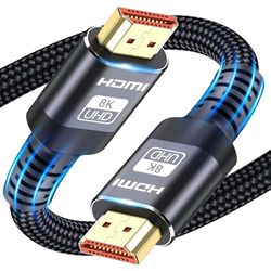 HDMI Cable, 4K HDMI Cable 2FT/0.6M,Ultra High Speed Braided HDMI Lead Support 4K@60Hz, ARC, HDR, 3D, Ethernet Compatible with All HDMI Devices