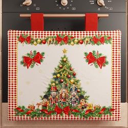 PETTI Artigiani Italiani - Cache-Four de Noël 40x50 cm, Housse de Four avec Motifs Festifs, Tissu en Microfibre Anallergique et Facile à Nettoyer, Motif 'Casse-noisette Rouge', 100% Fabriqué en Italie