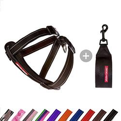 EZYDOG K9 K9 Hondentuigje met klassieke borstplaat | Hondentuig Small, Medium, Large, reflecterende naden, trekt niet, ademend (zwart)