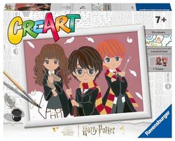 Ravensburger - CreArt Serie D, Harry Potter Il Trio Magico, Dipingere con i Numeri, Kit Pittura Bambini, Cornice Inclusa, Gioco Educativo, Idea Regalo Bambino e Bambina 7+ Anni, 27x20 cm