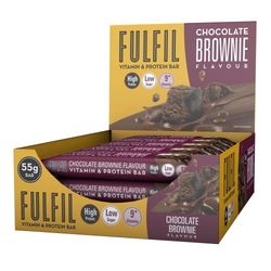 Fulfil Vitamin and Protein Bars (15 x 40g Bars) - Chocolate Brownie Flavour - 15g High Protein, 9 Vitamins, Low Sugar