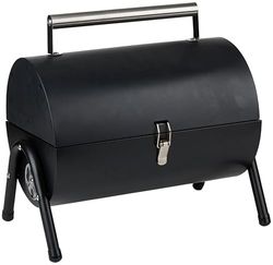 alpina Barbecue Charbon de Bois - Barbecue de Table - Portable BBQ à Charbon - Compact et Léger - Barbecue Inox Charbon - Idéal pour Jardin et Camping - Noir
