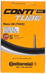 Continental Race 28 700 x 20 – 25 C Tubos de bicicleta interiores, válvula Presta 42 mm (embalagem de 5)