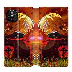 Beschermhoes voor iPhone 12 Pro Max Manga Fullmetal Alchemist (leer) rood