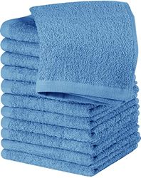 Utopia Towels Cotton Washcloths Set - 100% Ring Spun Cotton, Premium Quality Flannel Face Cloths, Highly Absorbent and Soft Feel Fingertip Towels (12 Pack, Electric Blue)