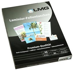 LMG LMGA6-80 lamineringsfolie A6, 111 x 154 mm, 2 x 80 mic, 100 stycken