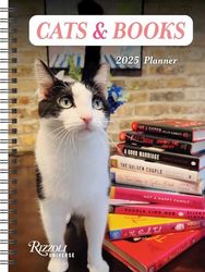 Cats & Books 12-Month 2025 Planner Calendar