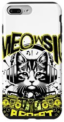 Carcasa para iPhone 7 Plus/8 Plus MEOWsic PURRfect, gatito en auriculares, boomboxes