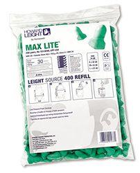 Honeywell Howard Leight 1013048 Max Lite schuimrubberen oordopjes voor eenmalig gebruik, navulling, SNR 34, groen, T-vormig, zonder kabel (navulzak met ritssluiting, 200 paar)