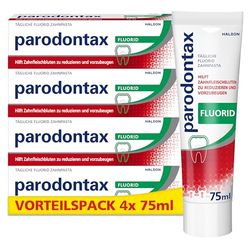 Parodontax Dentifricio al fluoro, dentifricio da 4 x 75 ml, aiuta a ridurre e prevenire le gengive sanguinanti