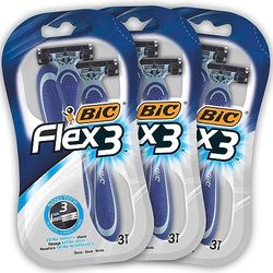 BIC Flex - Rasoio usa e getta da uomo, 3 pezzi (confezione da 3)