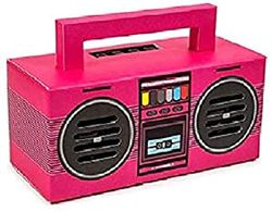 Kooltech 015733 Altavoz Bluetooth, Diseño Radio Casette, Rosa, SPRC