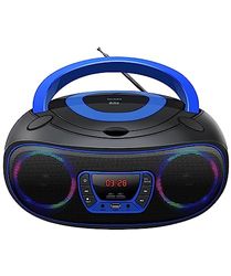 Denver TCL212BT radio med Bluetooth, Bluetooth-radio med ljuseffekter, bärbar CD-spelare, AUX, USB, blå