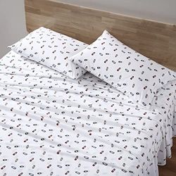 Eddie Bauer - Twin Sheets, Cotton Percale Bedding Set, Crisp & Cool Home Decor (Explore Lantern White, Twin)