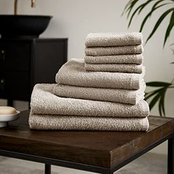 Catherine Lansfield Quick Dry Cotton 8 Piece Towel Set Natural