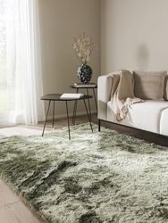 Benuta Shaggy Hochflor Whisper Grün 120x170 cm | Langflor Teppich für Schlafzimmer und Wohnzimmer Tappeto, Fibra Sintetica, Verde Scuro, 120 x 170 cm