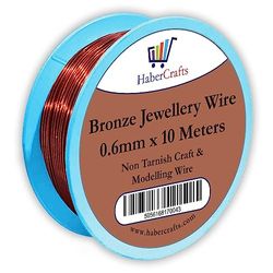 0.6mm Bronze Jewellery Wire Tarnish Proof Brass Bendable Metal Wire for Jewellery Making Sculpting Modelling Crafts Wire Weaving & Wrapping (0.6mm - Bronze - 22 Gauge - 1 Spool - 10 Meters)