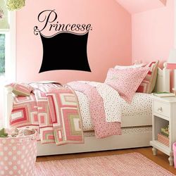 Ambiance - Adhesivo decorativo para pared, diseño de princesa, 55 x 50 cm, color negro