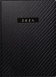 rido/idé Daily calendar ''Carbon'' model Technik II 2024 Desk Planner 1 page = 2 days sheet size 10 x 14 cm black